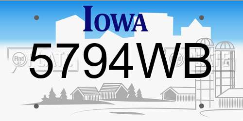 5794WB Iowa License Plate