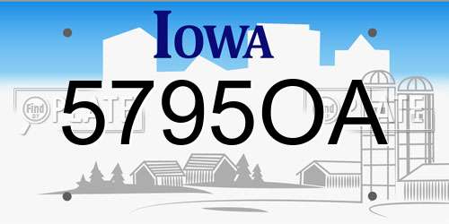 5795OA Iowa License Plate