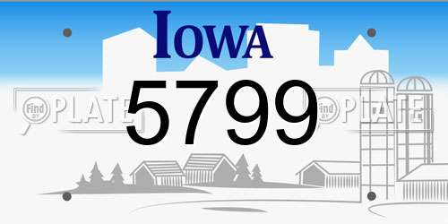 5799 Iowa License Plate