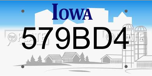 579BD4 Iowa License Plate