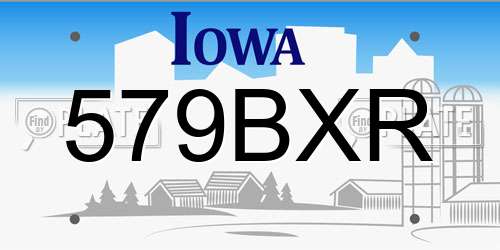 579BXR Iowa License Plate