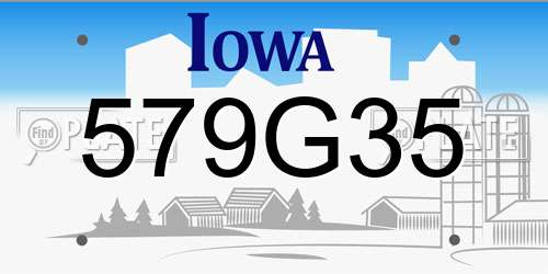 579G35 Iowa License Plate