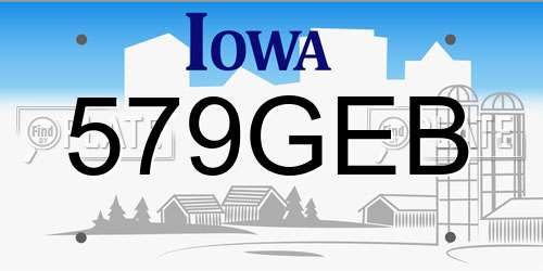 579GEB Iowa License Plate