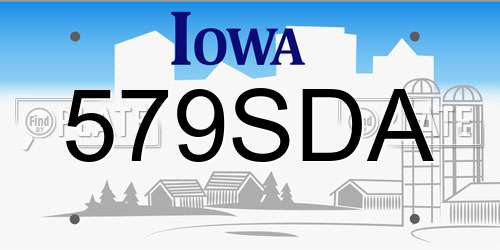 579SDA Iowa License Plate