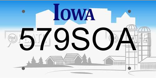 579SOA Iowa License Plate