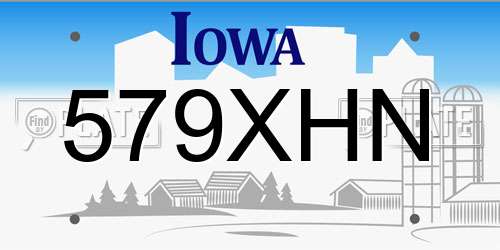 579XHN Iowa License Plate