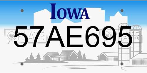 57AE695 Iowa License Plate