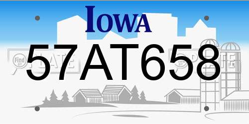 57AT658 Iowa License Plate