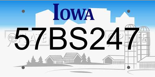 57BS247 Iowa License Plate