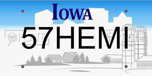 57HEMI Iowa License Plate
