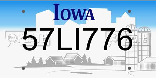57LI776 Iowa License Plate