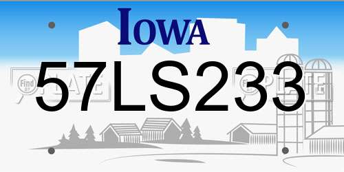 57LS233 Iowa License Plate