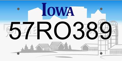 57RO389 Iowa License Plate