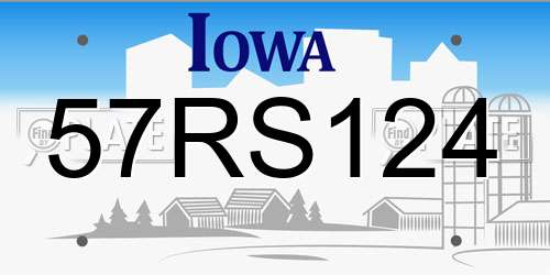 57RS124 Iowa License Plate