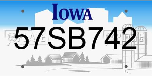 57SB742 Iowa License Plate