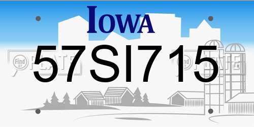 57SI715 Iowa License Plate
