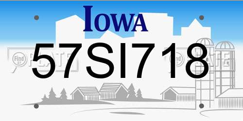 57SI718 Iowa License Plate