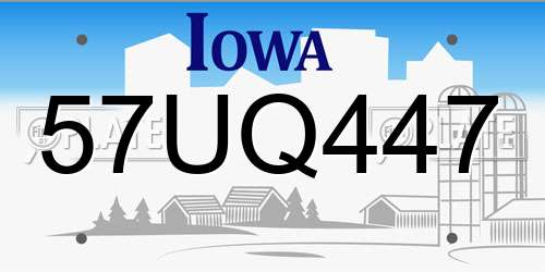57UQ447 Iowa License Plate
