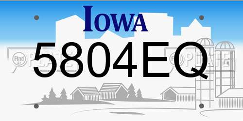 5804EQ Iowa License Plate