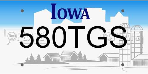 580TGS Iowa License Plate