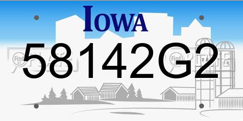 58142G2 Iowa License Plate