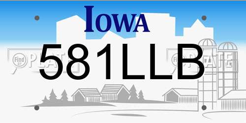 581LLB Iowa License Plate