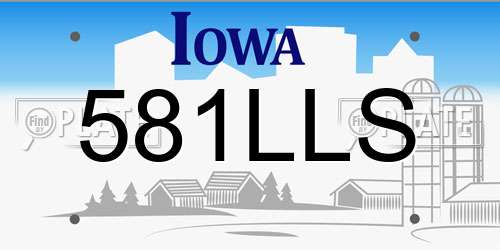 581LLS Iowa License Plate