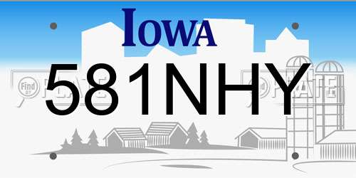 581NHY Iowa License Plate