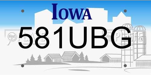 581UBG Iowa License Plate