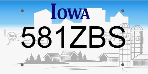 581ZBS Iowa License Plate