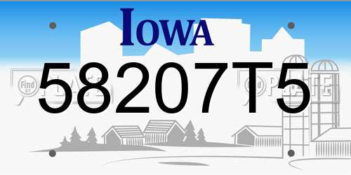 58207T5 Iowa License Plate