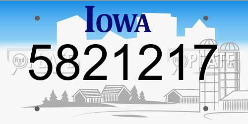 5821217 Iowa License Plate