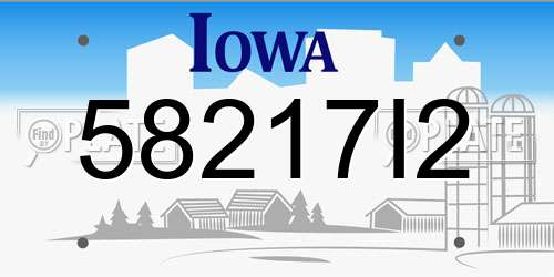 58217I2 Iowa License Plate