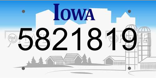 5821819 Iowa License Plate