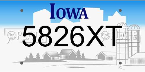 5826XT Iowa License Plate