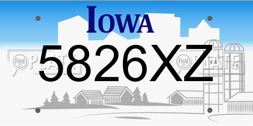 5826XZ Iowa License Plate