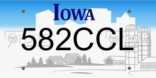 582CCL Iowa License Plate