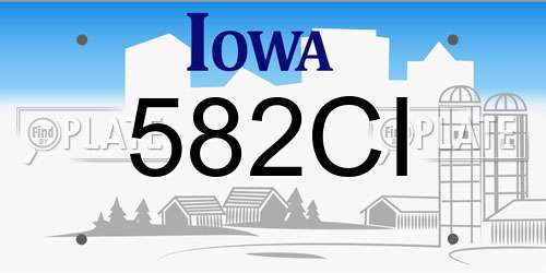 582CI Iowa License Plate