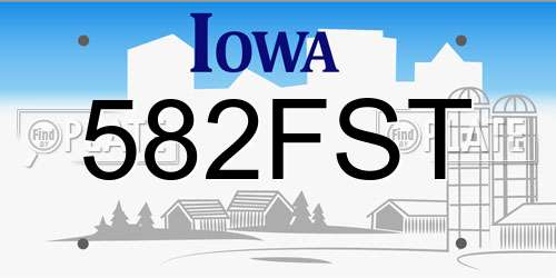 582FST Iowa License Plate