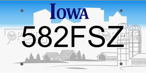 582FSZ Iowa License Plate