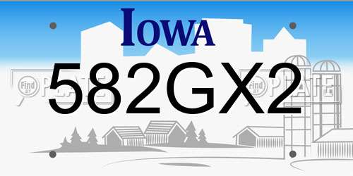 582GX2 Iowa License Plate