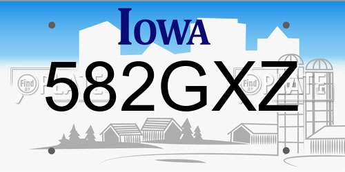 582GXZ Iowa License Plate