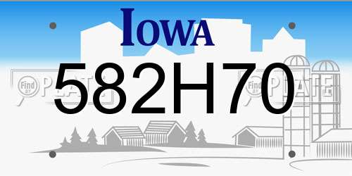 582H70 Iowa License Plate