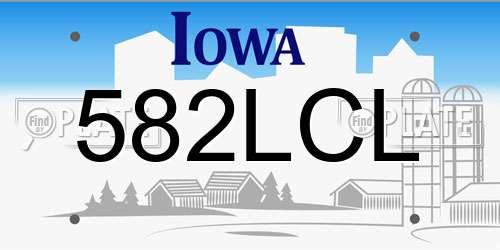 582LCL Iowa License Plate