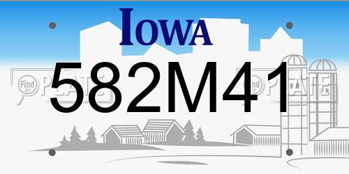 582M41 Iowa License Plate