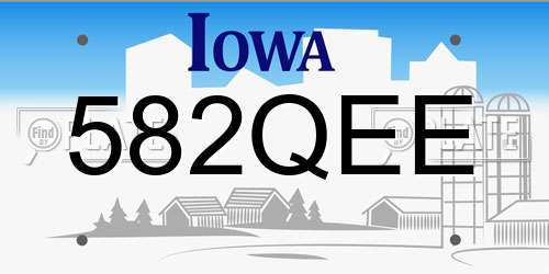 582QEE Iowa License Plate