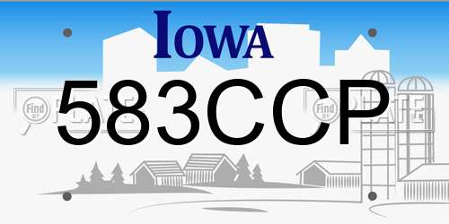 583CCP Iowa License Plate