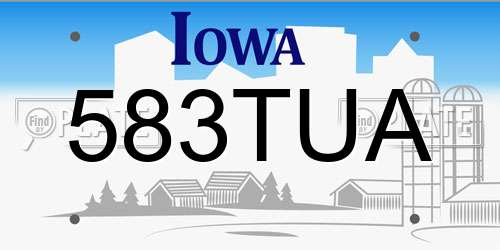 583TUA Iowa License Plate