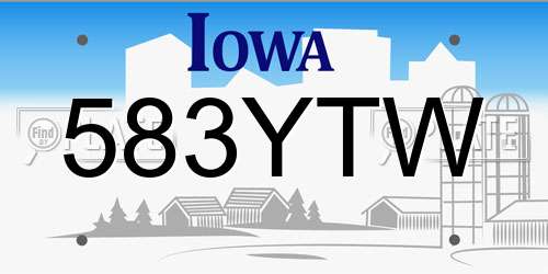 583YTW Iowa License Plate