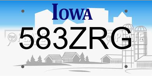 583ZRG Iowa License Plate